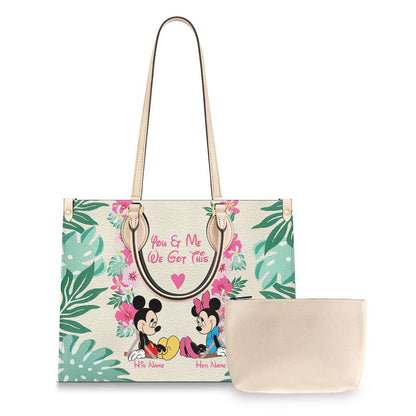 You & Me We Got This - Personalized Mouse Leather Handbag