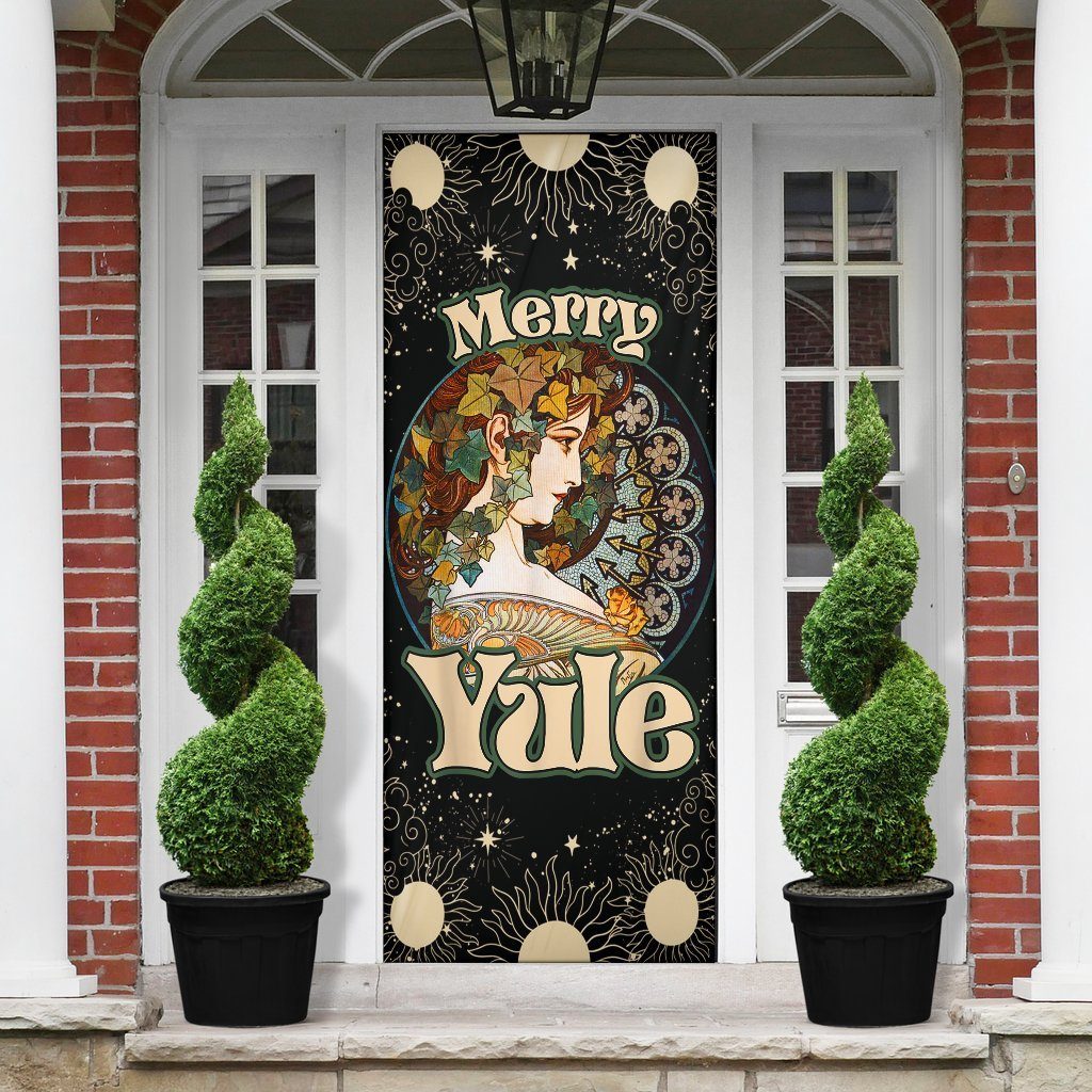 Merry Yule Wicca Pagan - Witch Door sticker 0822