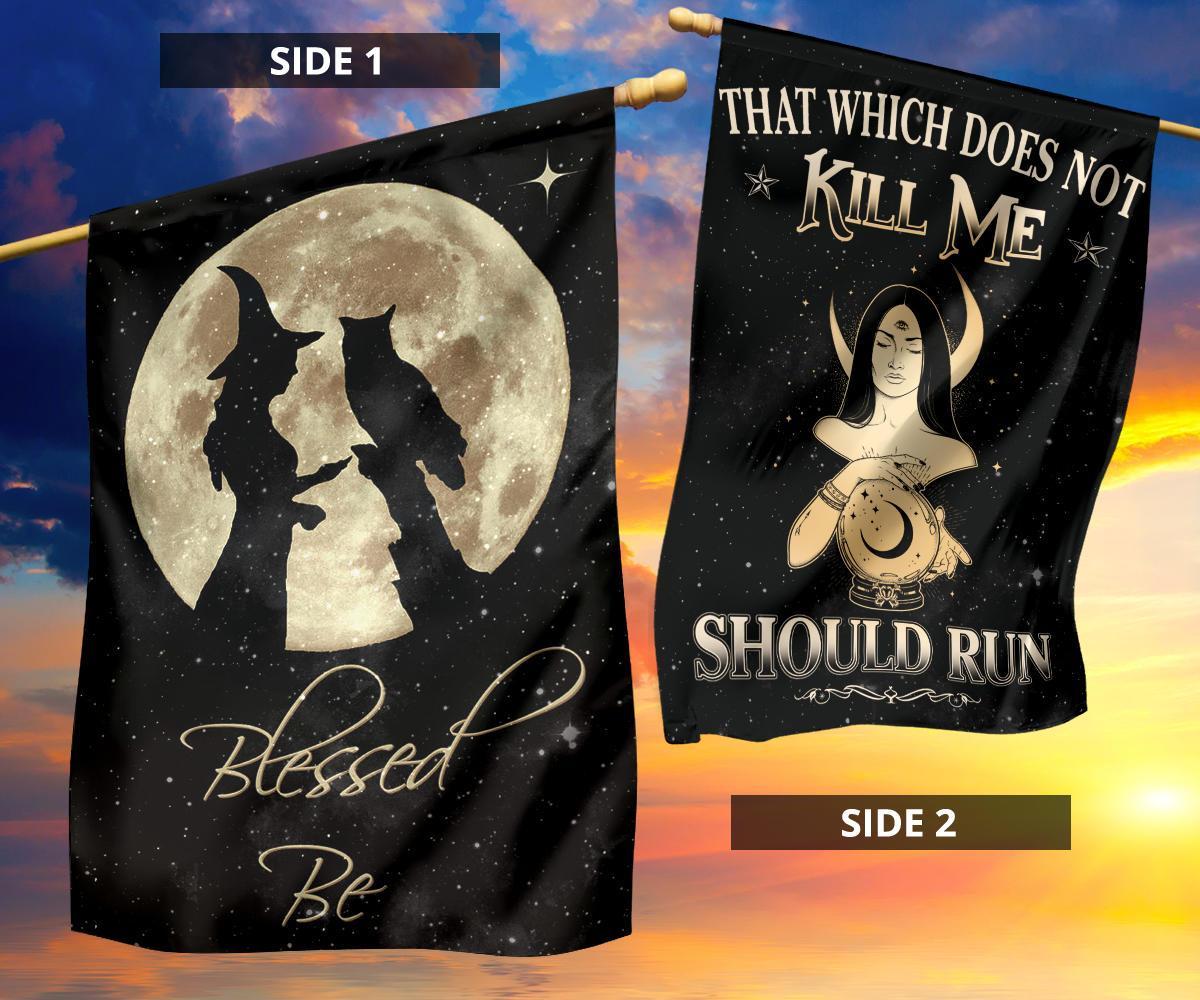 Witch Blessed Be Wicca - Witch House Flag 0822