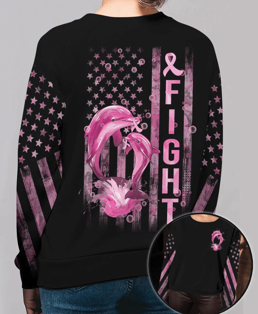 Fight Dolphin Flag - Breast Cancer Awareness All Over T-shirt and Hoodie 0822