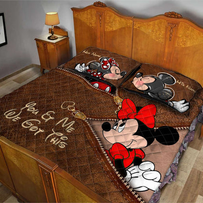 You & Me We Got This - Personalized Couple Mouse Quilt Set