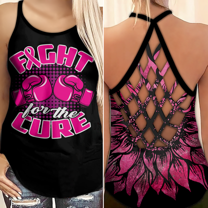 Fight For The Cure - Breast Cancer Awareness Cross Tank Top 0722