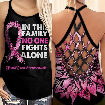 In This Family - Breast Cancer Awareness Cross Tank Top 0722