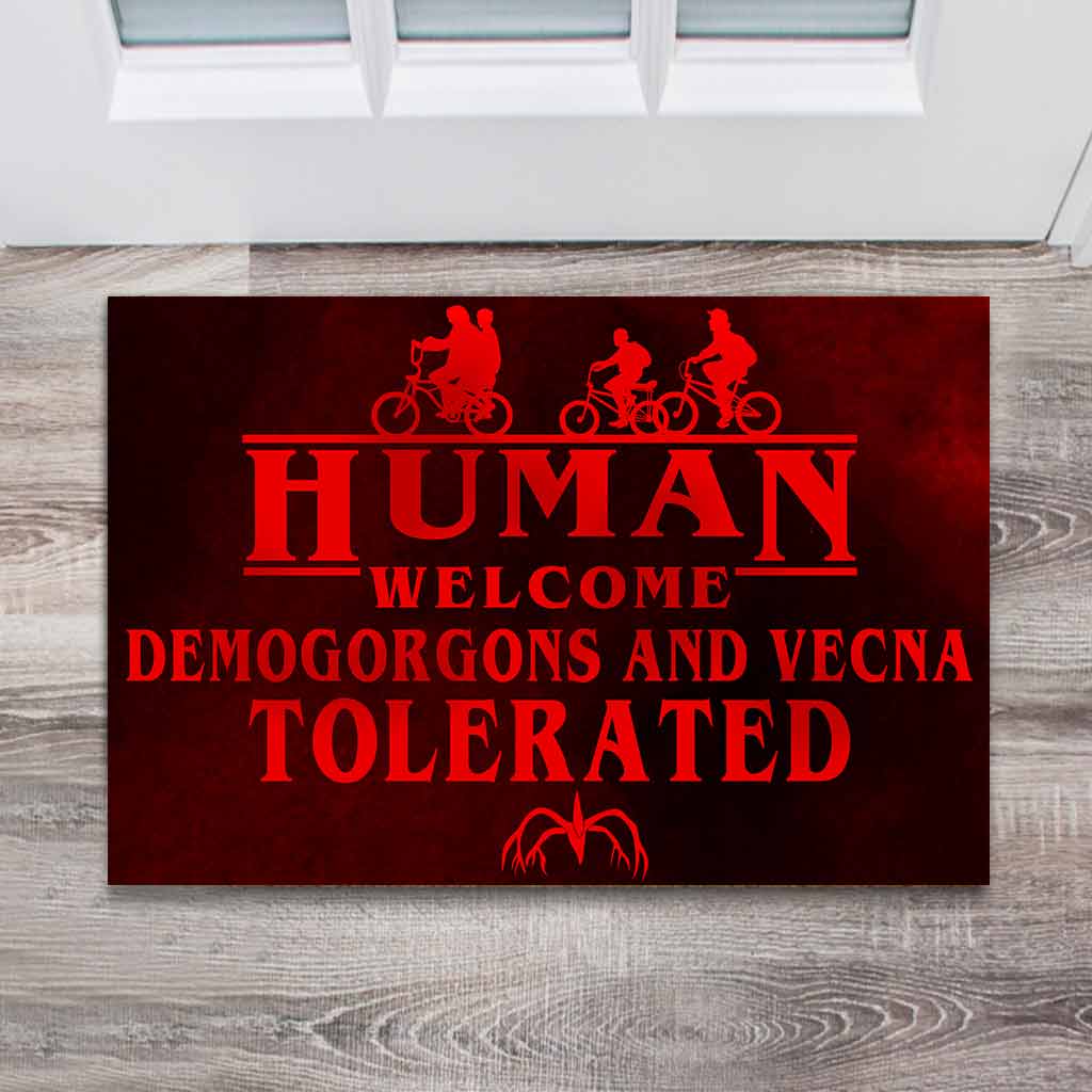 Human Welcome Demogorgons And Vecna Tolerated - Stranger Things Doormat