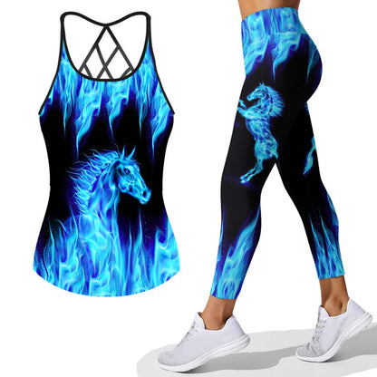 Cold Fire - Horse Cross Tank Top and Leggings