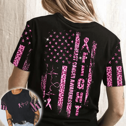 Fight Leopard Pink Breast Cancer - Breast Cancer Awareness All Over T-shirt and Hoodie 0822