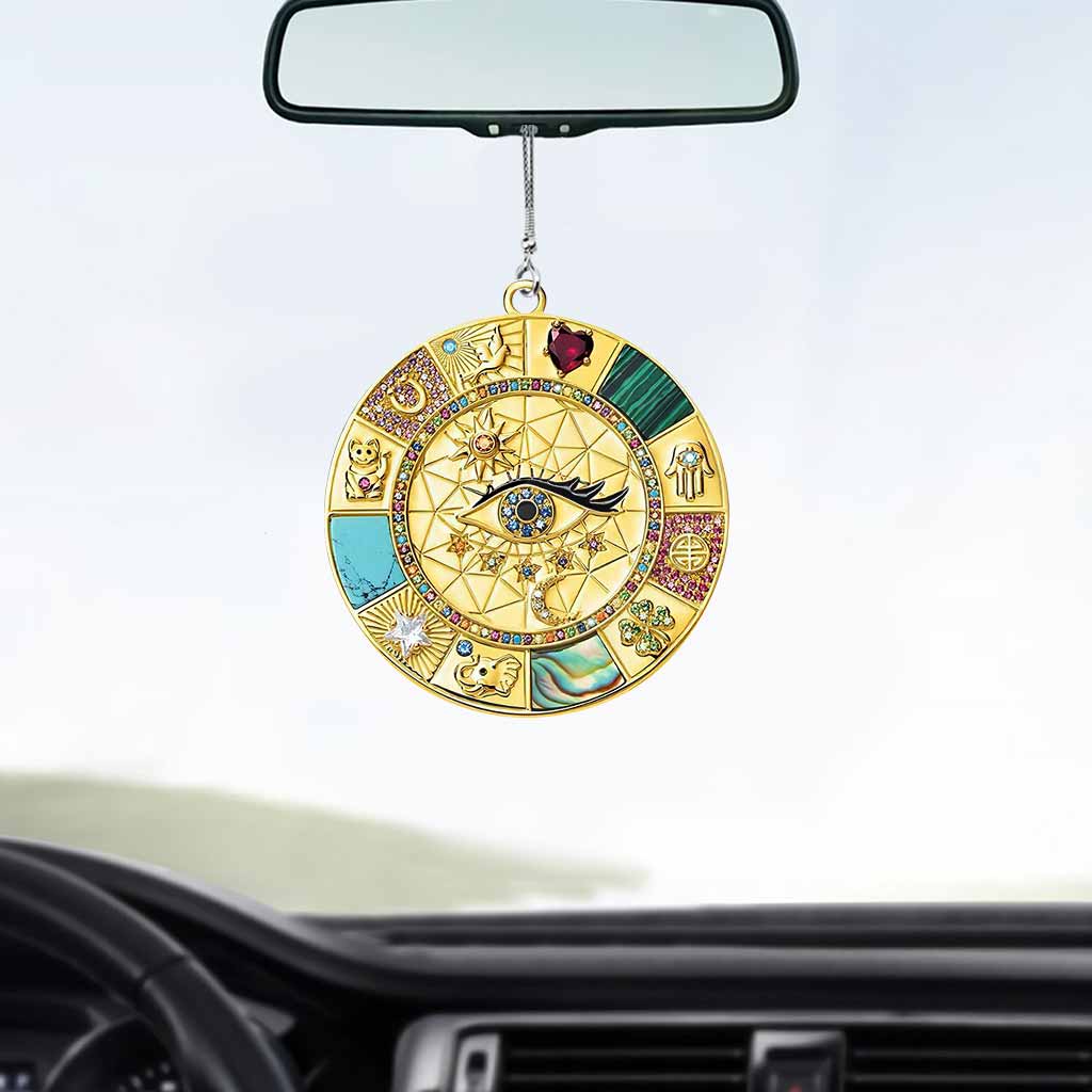Evil Eye Lucky Symbol - Witch Car Ornament (Printed On Both Sides)