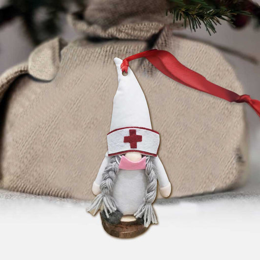 Gnome Nurse - Christmas Ornament (Printed On Both Sides)