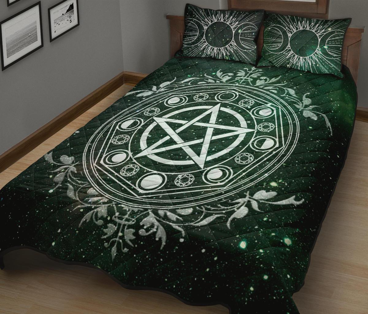 Wicca Green - Witch Quilt Set 0822