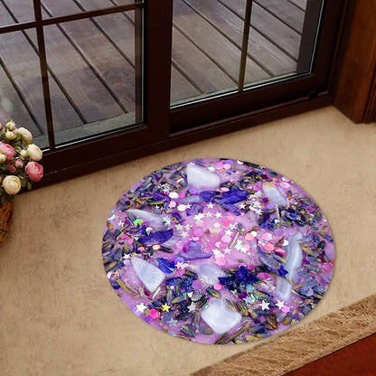 Lavender Amethyst Healing - Witch Shaped Doormat With 3D Pattern Print
