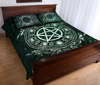 Wicca Green - Witch Quilt Set 0822