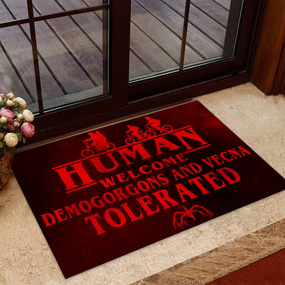 Human Welcome Demogorgons And Vecna Tolerated - Stranger Things Doormat