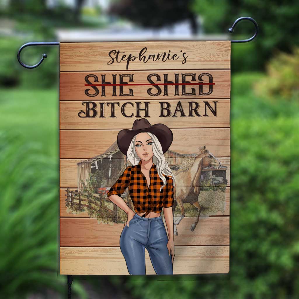 Horse Girl Barn - Personalized Garden Flag