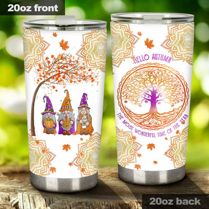 Witch Gnome Autumn Lovers Tree Of Life - Witch Tumbler 0822