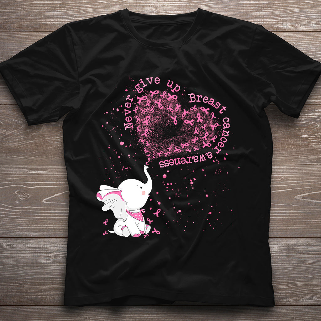 Never Give Up - Breast Cancer Awareness T-shirt and Hoodie 0822