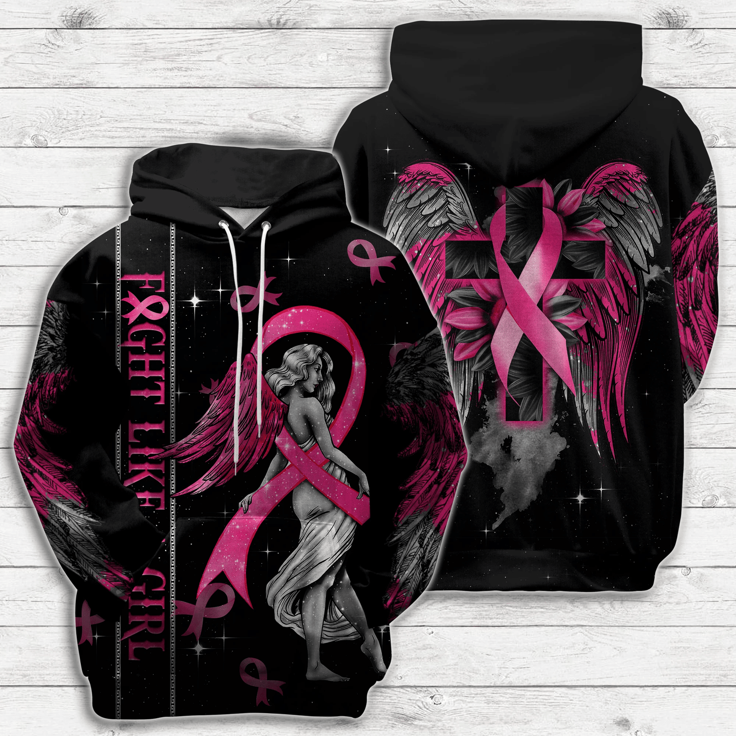 Fight Like A Girl Breast Cancer - Breast Cancer Awareness All Over T-shirt and Hoodie 0822