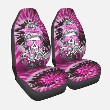 Fck Cancer Skull Automotive-  Breast Cancer Awareness Seat Covers 0822