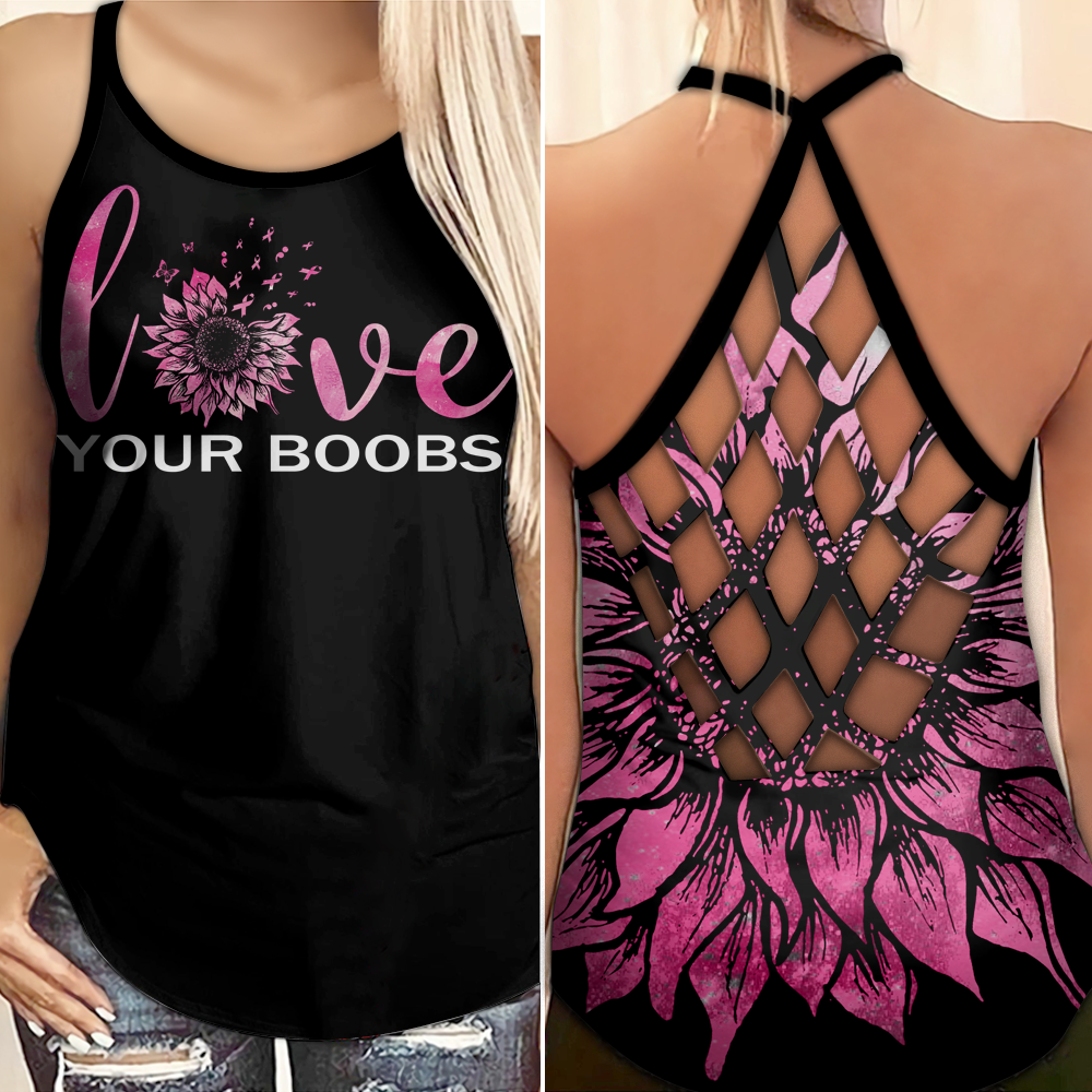 Love Your Boobs - Breast Cancer Awareness Cross Tank Top 0722