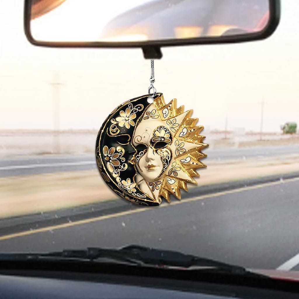 Live By The Sun Love By The Moon - Witch Car Ornament (Printed On Both Sides)
