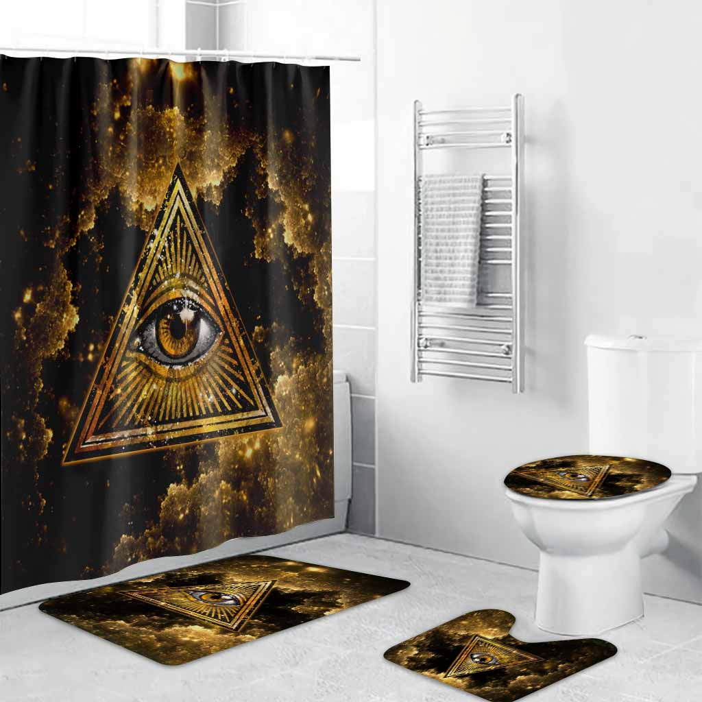 The All Seeing Eye - Witch Bathroom Curtain & Mats Set