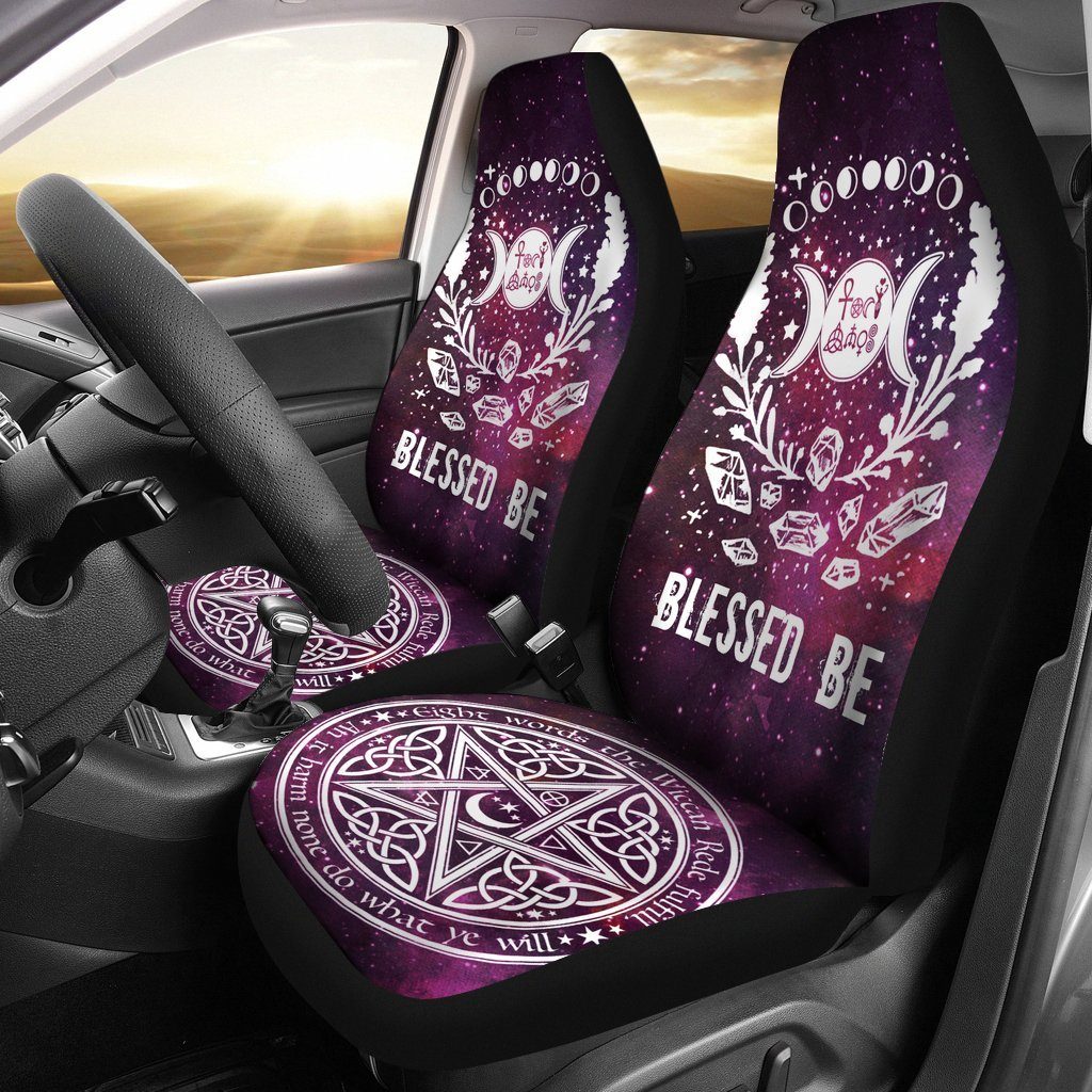 Wicca Blessed Be - Witch Seat Covers 0822