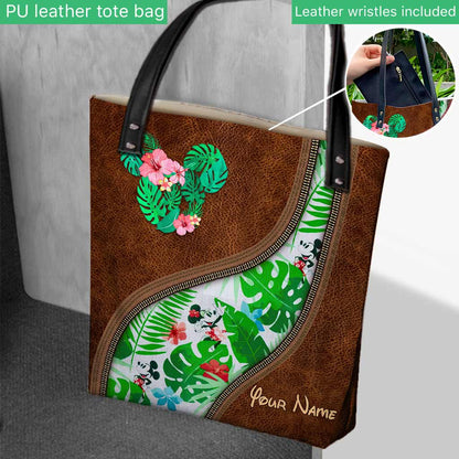 Tropical Mouse Ears - Personalized Tote Bag