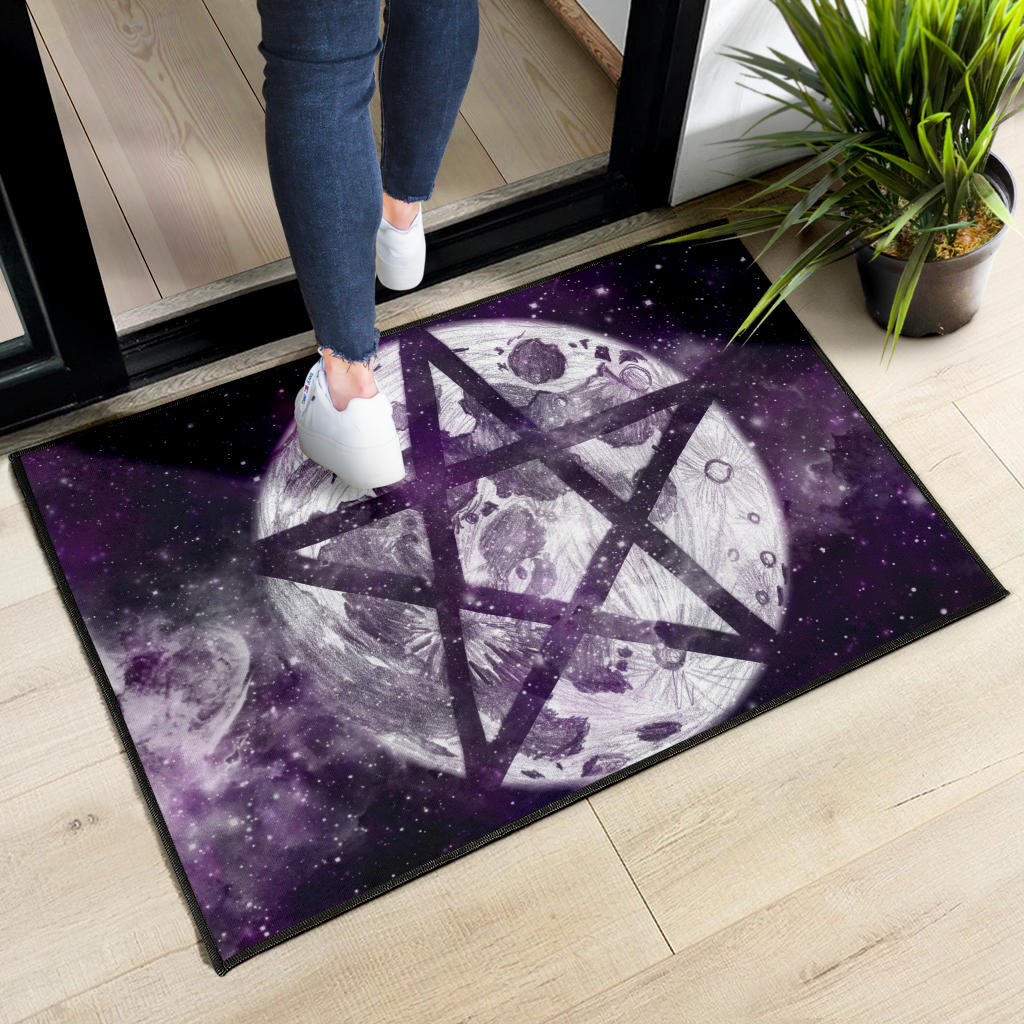 Pentagram Moon Wicca - Witch Doormat 0822