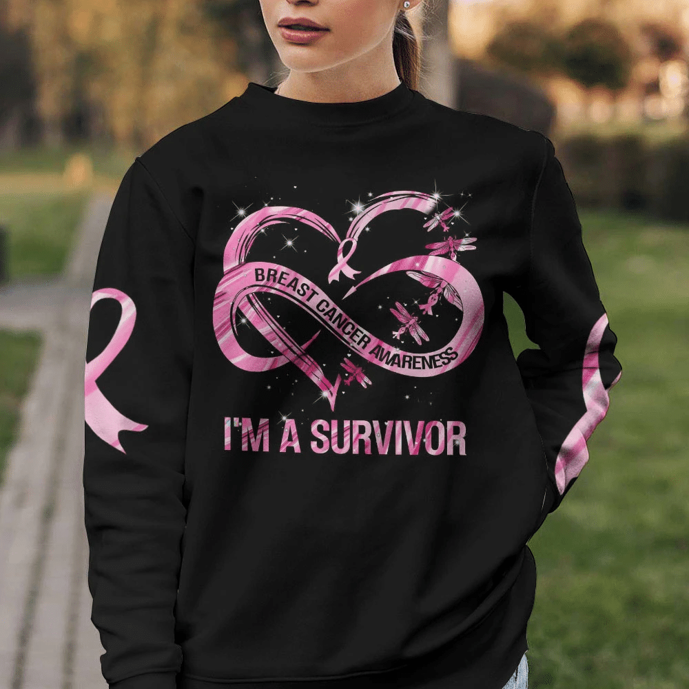 I Am A Survivor - Breast Cancer Awareness All Over T-shirt and Hoodie 0822