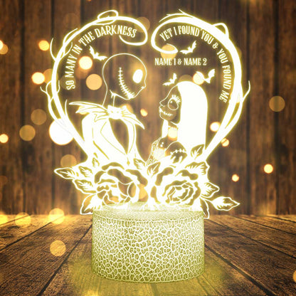 So Many In The Darkness - Personalized Nightmare Shaped Plaque Light Base