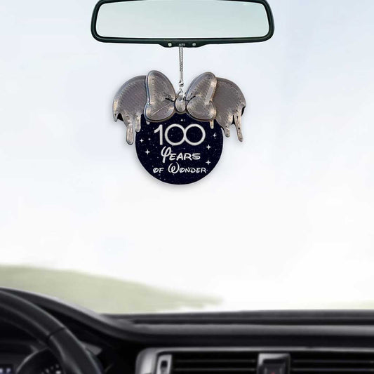 100th Magical - Personalized Mouse Car ornament (Printed On Both Sides)