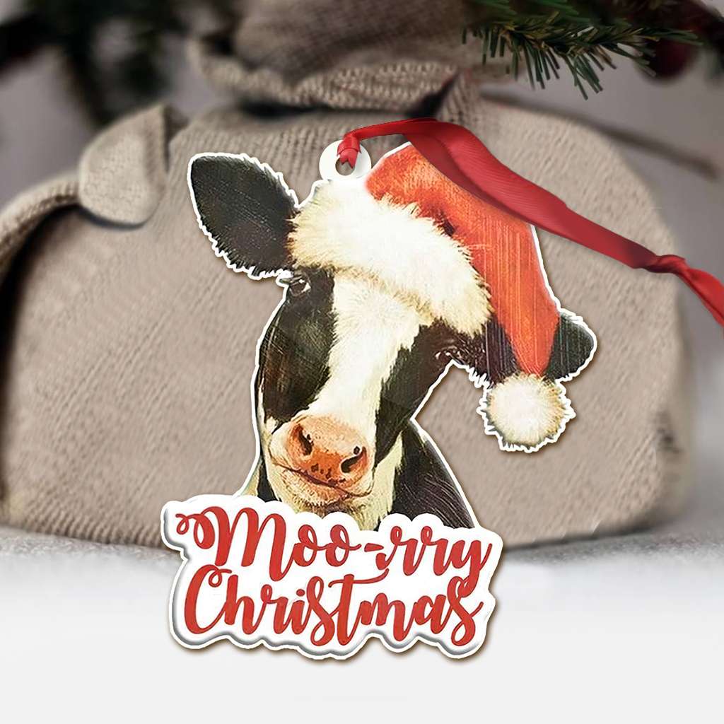 Cow Moorry Christmas - Cow Ornament (Printed On Both Sides) 1122