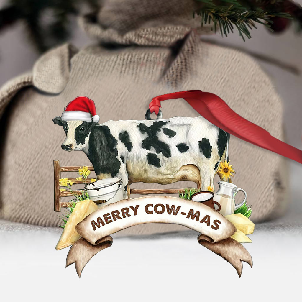 Merry Cow-mas - Cow Ornament (Printed On Both Sides) 1122