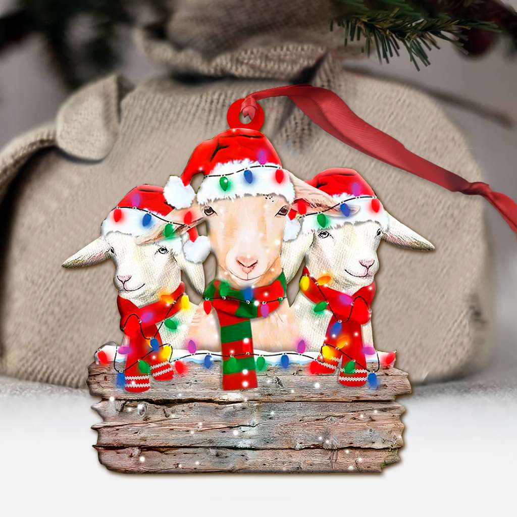 Goats Christmas Light - Goat Ornament (Printed On Both Sides) 1122