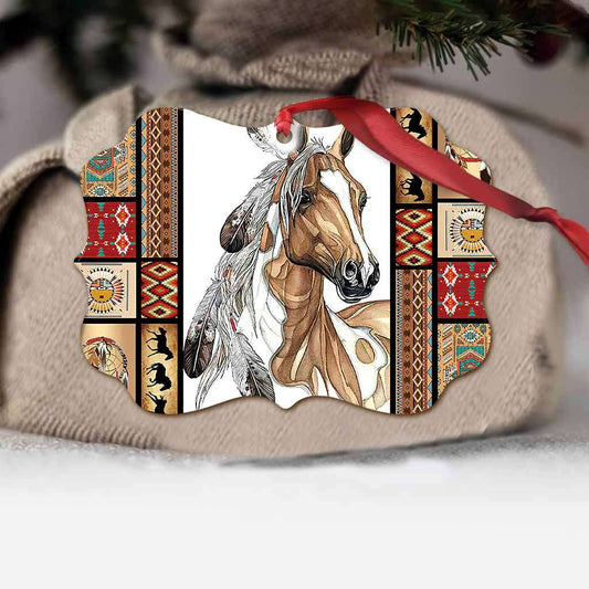 Horse Native American Pattern - Horse Ornament (Printed On Both Sides) 1022