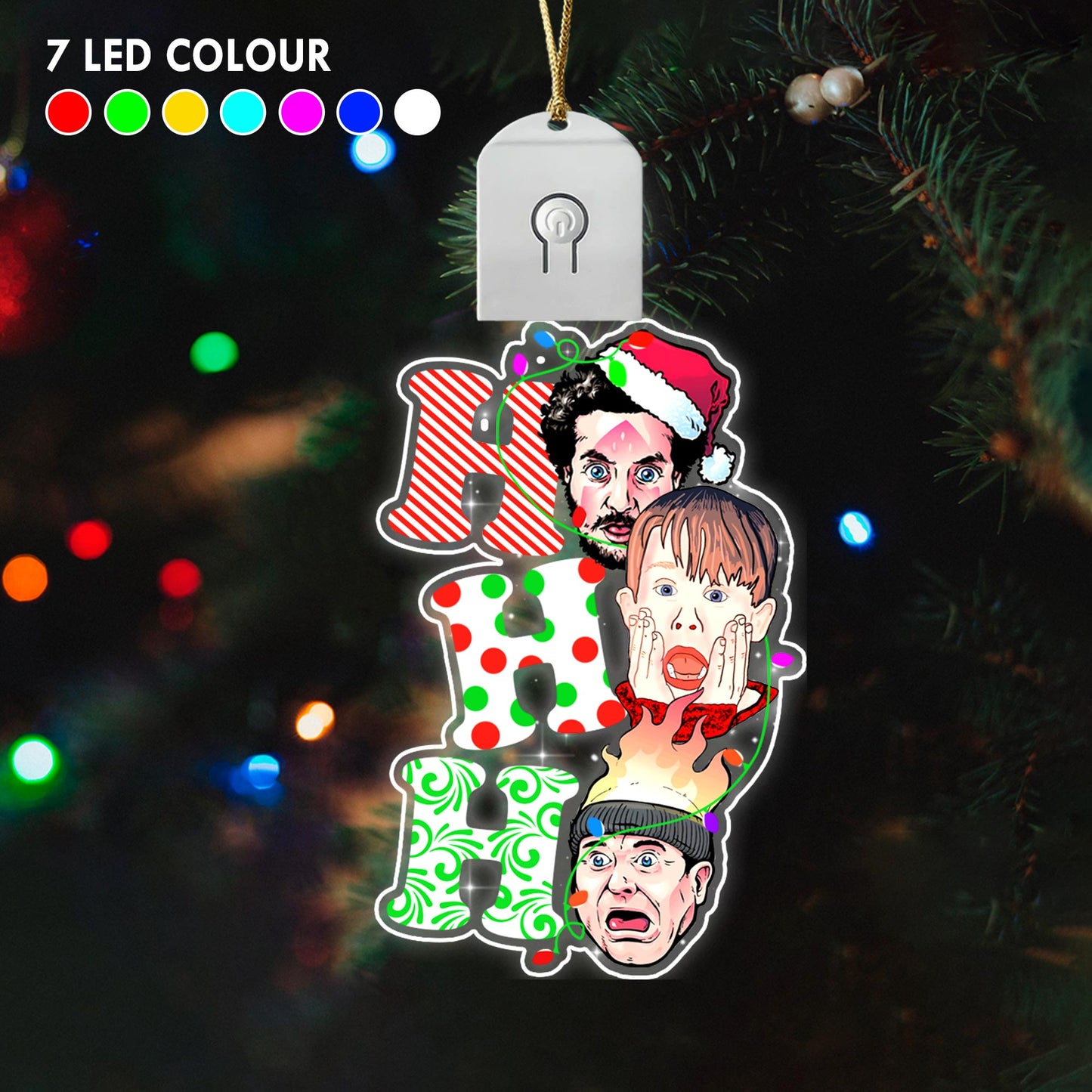 Ho Ho Ho - Christmas Shaped Led Acrylic Ornament