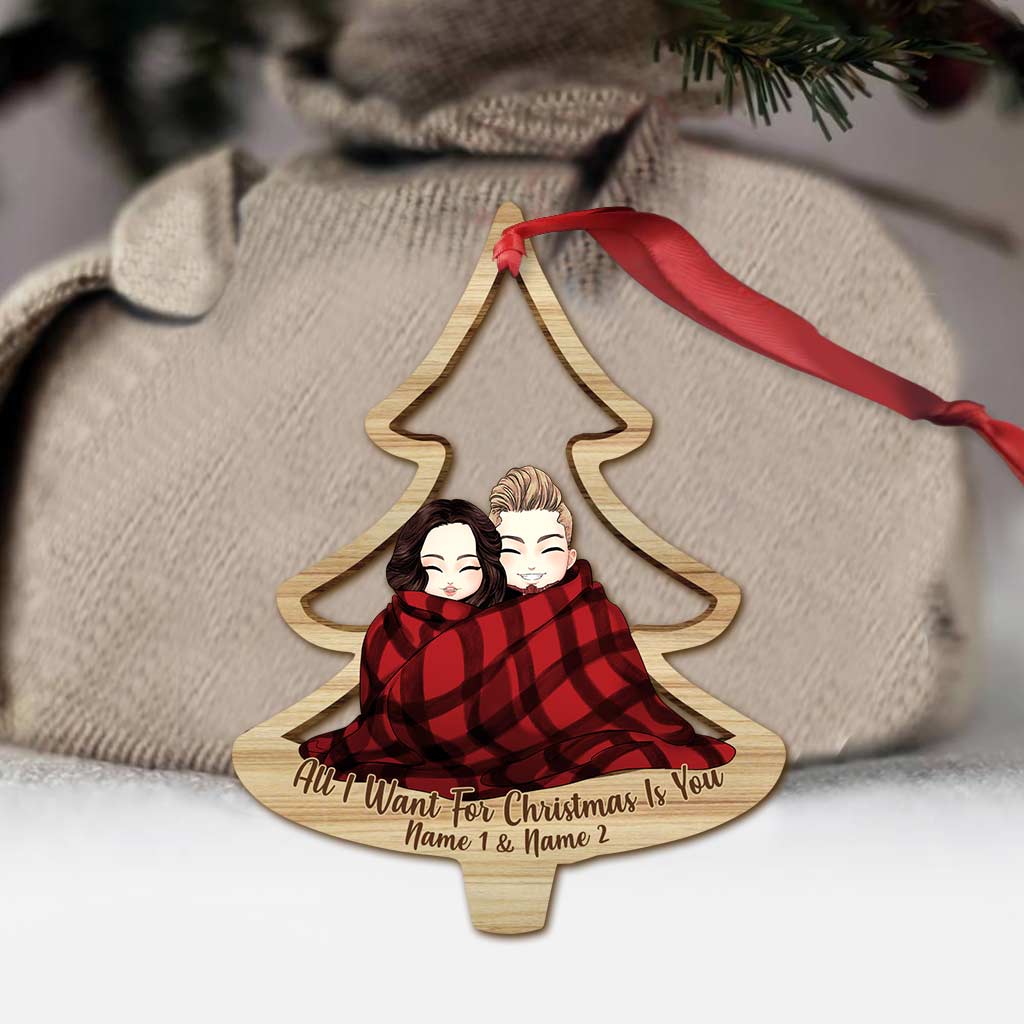 Lovely Cozy Couple Christmas Tree - Personalized Christmas Couple Ornament