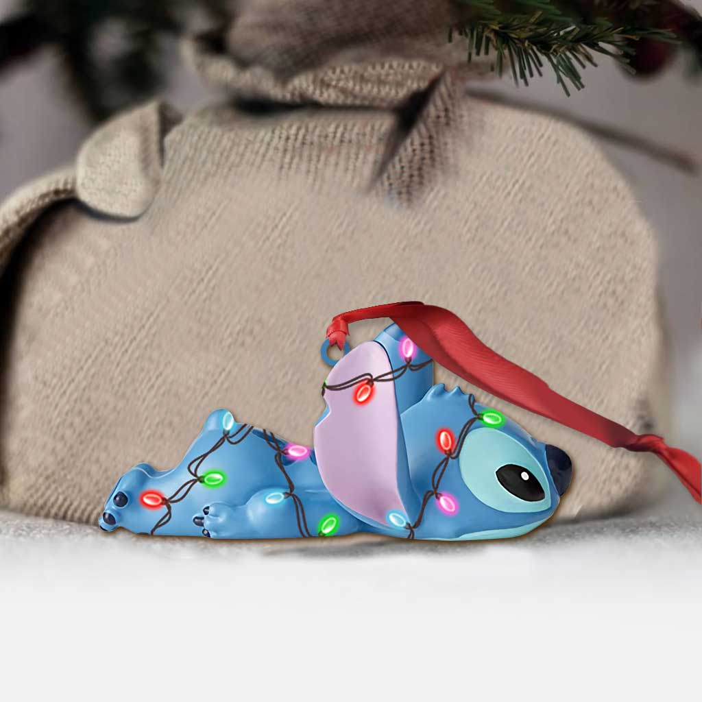 Merry Christmas - Christmas Ohana Ornament With 3D Pattern Print (Printed On Both Sides)