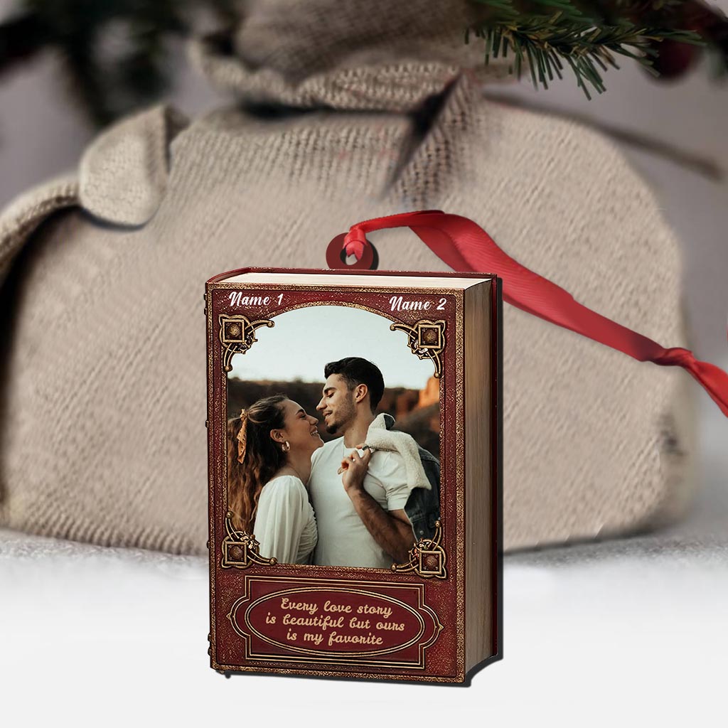 Every Love Story Is Beautiful - Personalized Christmas Couple Ornament (Printed On Both Sides)