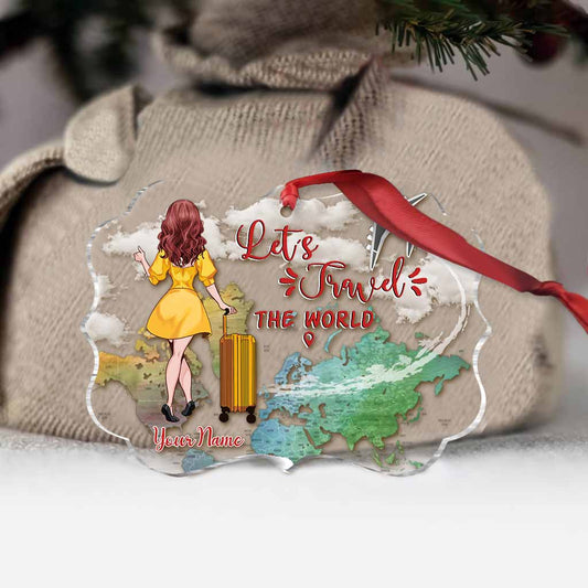 Adventure Awaits - Personalized Christmas Travelling Transparent Ornament