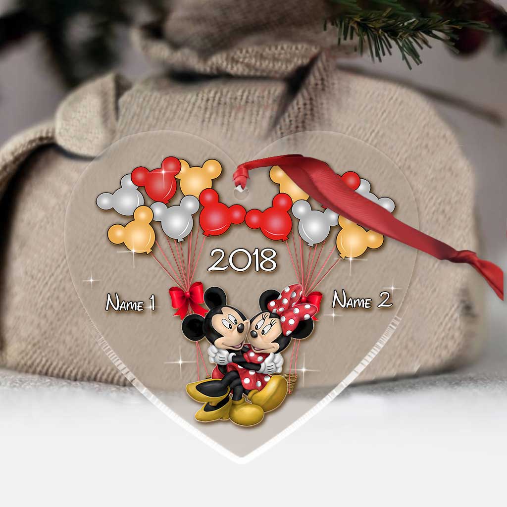 Happily Ever After - Personalized Christmas Couple Transparent Ornament