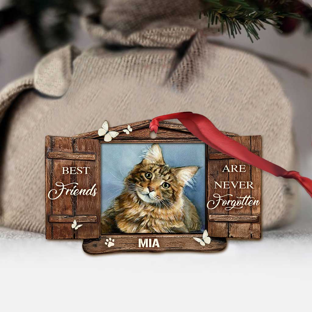 No Longer By Our Side - Personalized Christmas Cat Ornament (Printed On Both Sides)