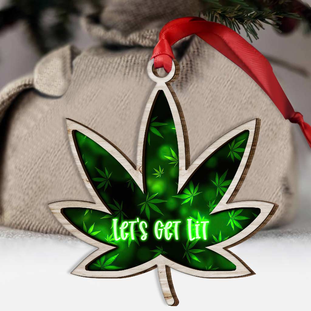 Let's Get Lit - Personalized Christmas Weed Layered Wood Ornament