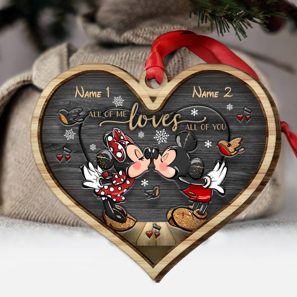 All Of Me Loves All Of You - Personalized Christmas Mouse Layered Wood Ornament