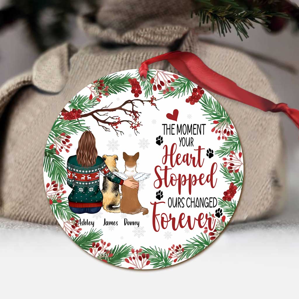 The Moment Your Heart Stopped - Personalized Christmas Dog Ornament (Printed On Both Sides)