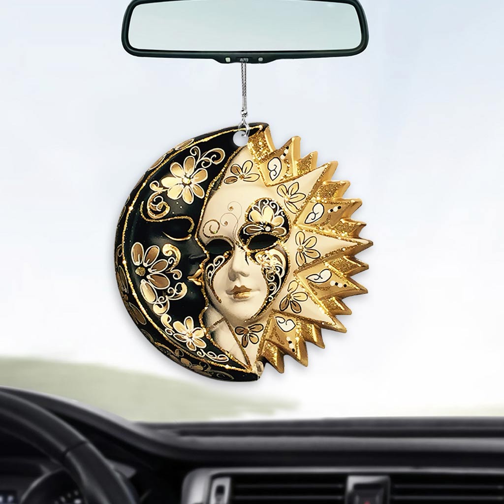 Live By The Sun Love By The Moon - Witch Car Ornament (Printed On Both Sides)
