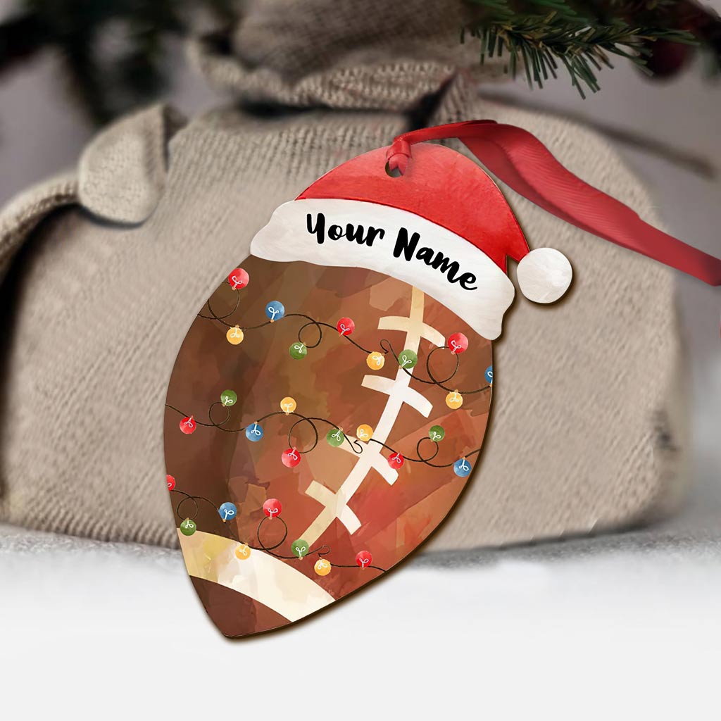 Sport Lovers - Personalized Christmas Football Ornament (Printed On Both Sides)
