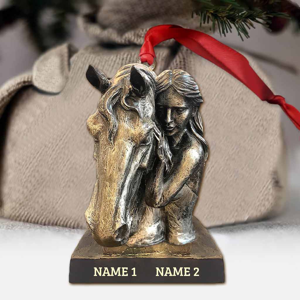 Horse And Girl - Personalized Ornament (Printed On Both Sides)