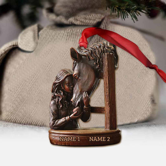 Horse And Girl - Personalized Christmas Ornament (Printed On Both Sides)
