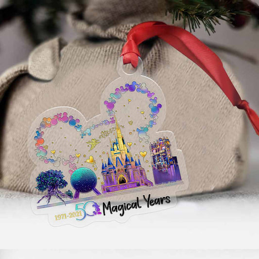 50 Magical Years - Mouse Transparent Ornament