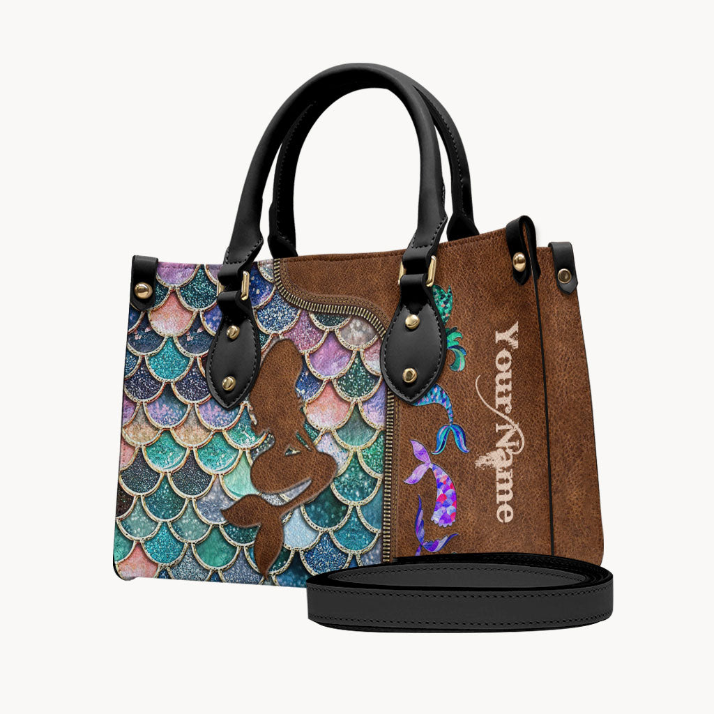 Mermaid - Personalized Mermaid Leather Handbag